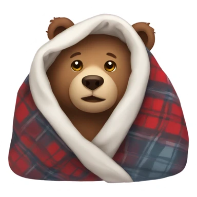 bear cozy in blanket sticker