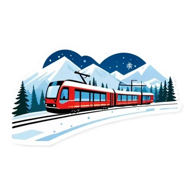 Rennstrecke mit Schnee in Winter sticker