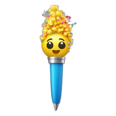 pen with a party popper emoji on one end sticker