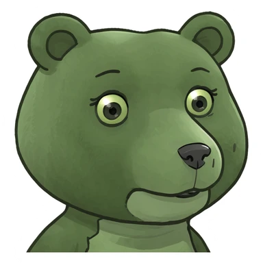 girl bear eating pink slop sticker