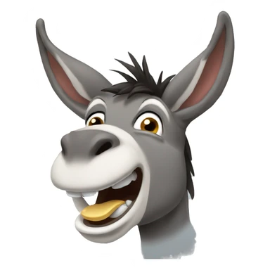 donkey mouth open sticker