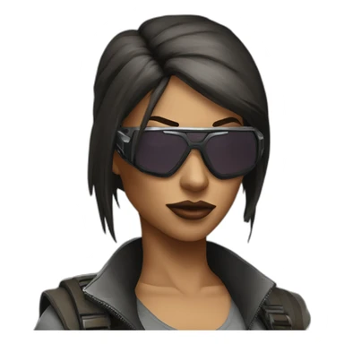 cyberpunk shades lara croft sticker