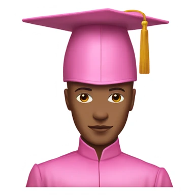 pink t-1000 in a pink graduation hat sticker