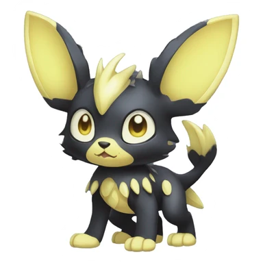 Cute cool shiny fantasy dark-shadow-themed animal hybrid Fakemon full body sticker