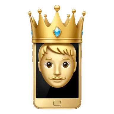 gold premium smart phone, king crown sticker