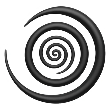 Triple arm spiral, black and white, symbol sticker