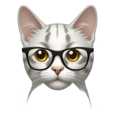 cat with a camera in glasses sticker