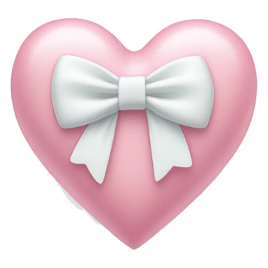 Pastel pink heart with white bow sticker