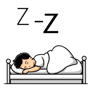 boy sleeping with Z symbols floating above him sticker
