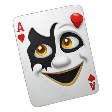 Black joker card without face sticker