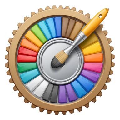 I would like a gear with a pad of paper and a paintbrush sticker