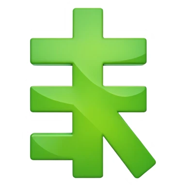 green plus sign, clear and vibrant, emoji style sticker