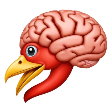 brain with beak sticker