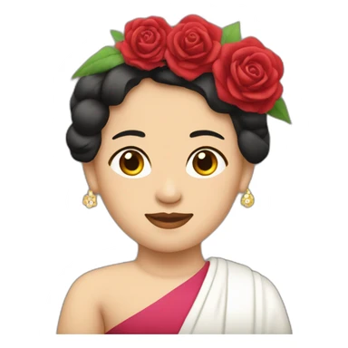 Aung San Su Kyi with rose on her head sticker