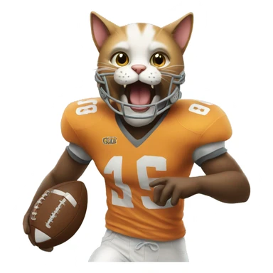 cat playing football sticker