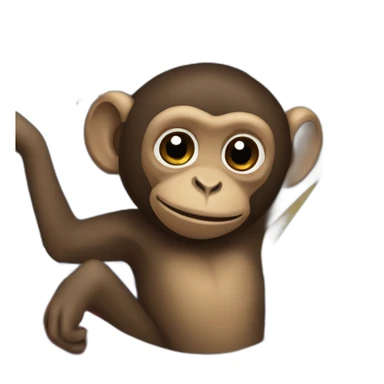 Monkey holing new caledonia flag sticker