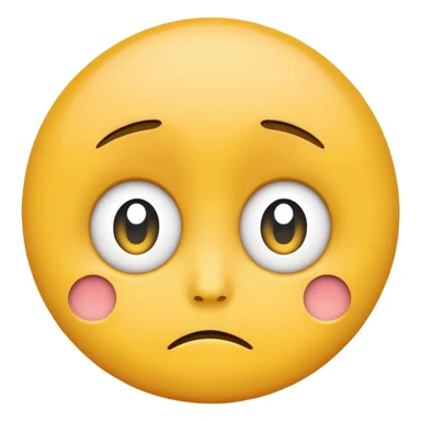 Sad circle face emoji with big eyes sticker
