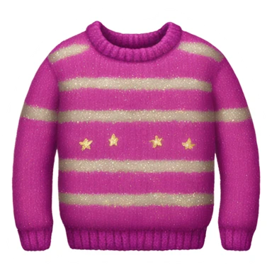 knitted sweater with a glitter design sticker
