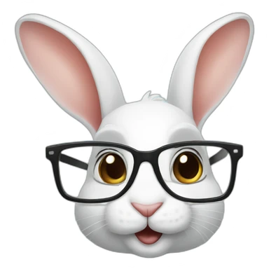 rabbit with glasses holding an ipad sticker