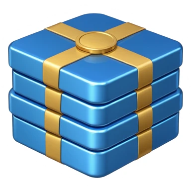 blue coins credit in a package sticker