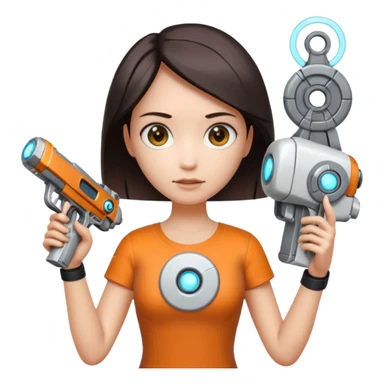 Chell portal gun glados too sticker