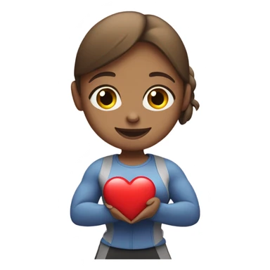 Cute lady weight lifter with heart sticker