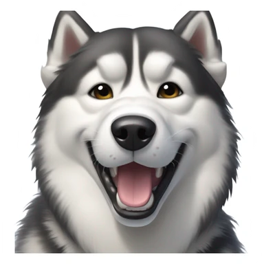 Make a malamute snowing in a dog park sticker