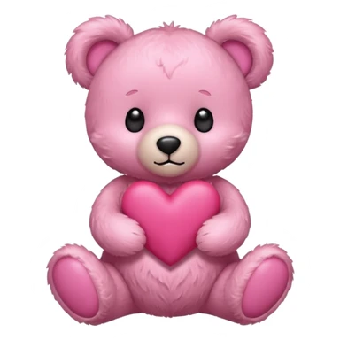 pink cute teddy bear sending hearts and love sticker