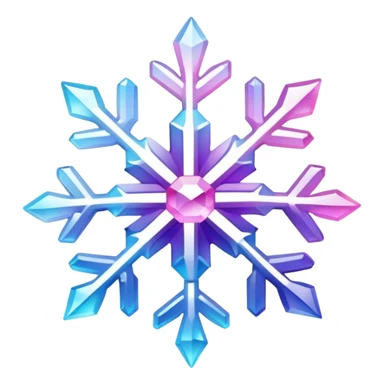 Gradient iridescent Pastel Pink violet blue white crystal gemstone snowflake  sticker
