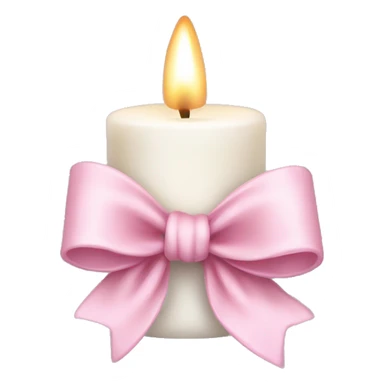 White candle light pink bow sticker