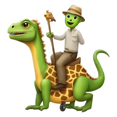 Iguana riding giraffe  sticker