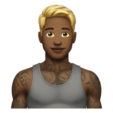 Young man with bodysuit tattoo sticker