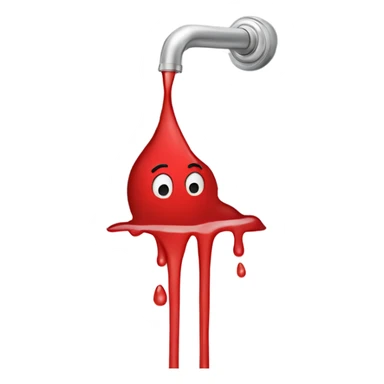 red water dripping from bath tub sticker