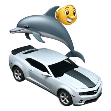 Dolphin driving a Camaro  sticker