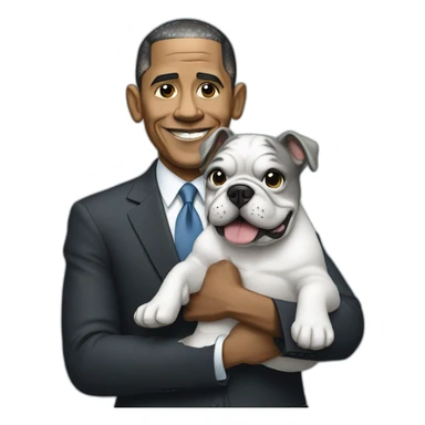barack obama holding grey bulldog sticker