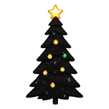 Black sparkly Christmas tree  sticker