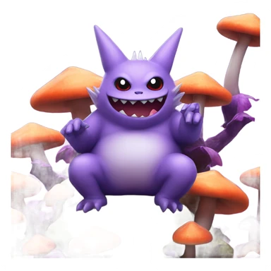Gengar on on mushrooms sticker