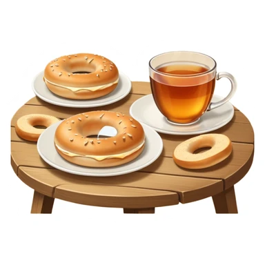 Tea and bagels sticker
