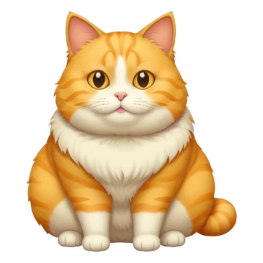 cute yellow fat cat whole body sticker