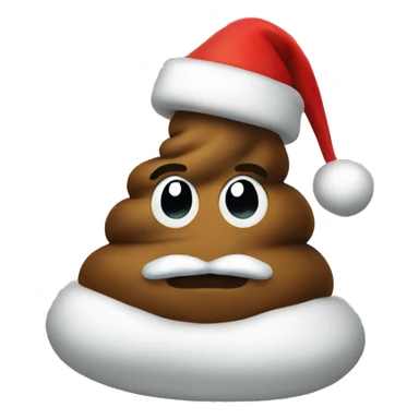 Poop with a Santa hat sticker