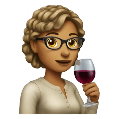 woman with glass wine sticker