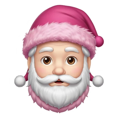 santa with pink fluffy hat sticker