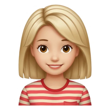 stripped shirt wearing Cute girl nice hair style. sticker