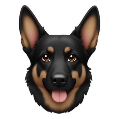 Hearts and Black german shepherd with tan eyebrows sticker