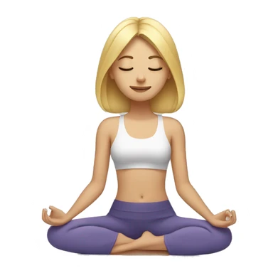 Blonde lady doing yoga with closed eyes sticker
