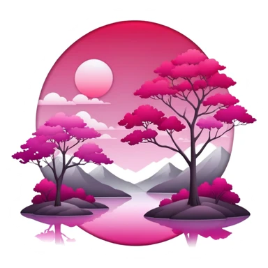 Romantic Red Pink Magenta White Silver Gradients Aesthetic Scenery sticker