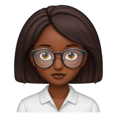 dark skinned girl with glasses sticker