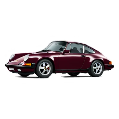Burgundy 911 Porsche from a side sticker