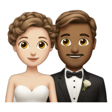 white couple people wedding brown hair sticker