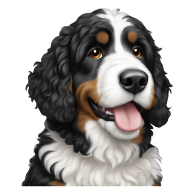 Black and white Bernedoodle sticker